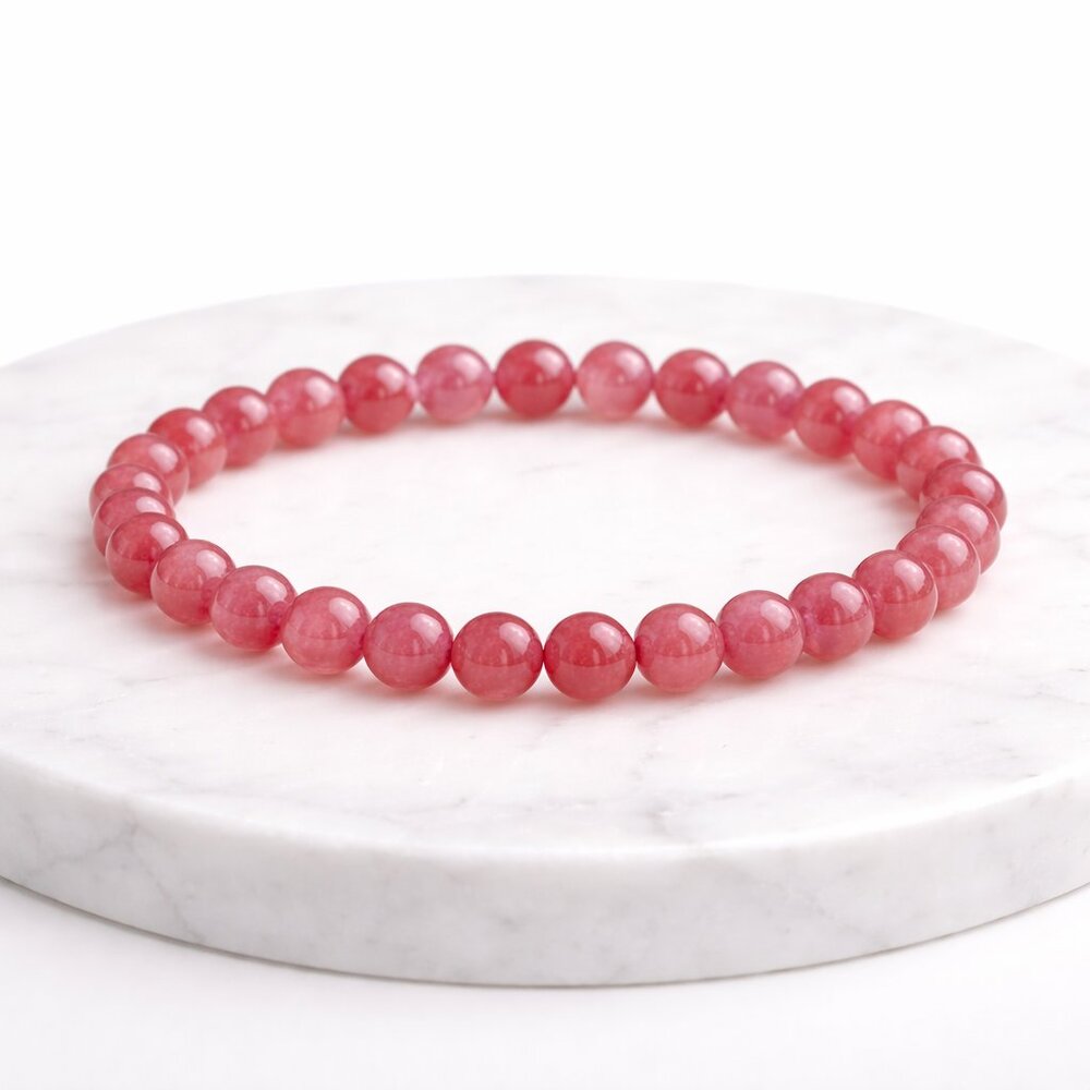 Natural Strawberry Quartz Crystal Stretch Bracelet 8mm Beads Healing Jewelry